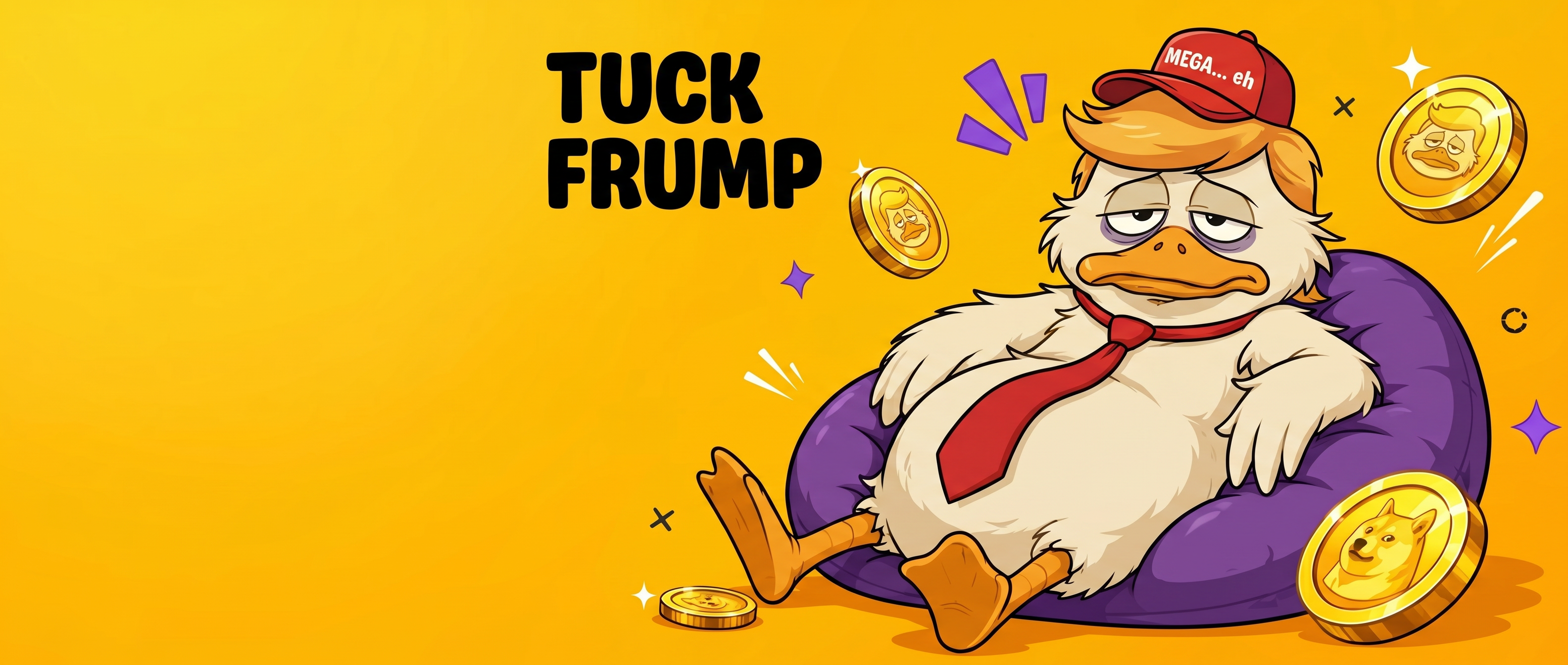 Tuck Frump chilling with coins